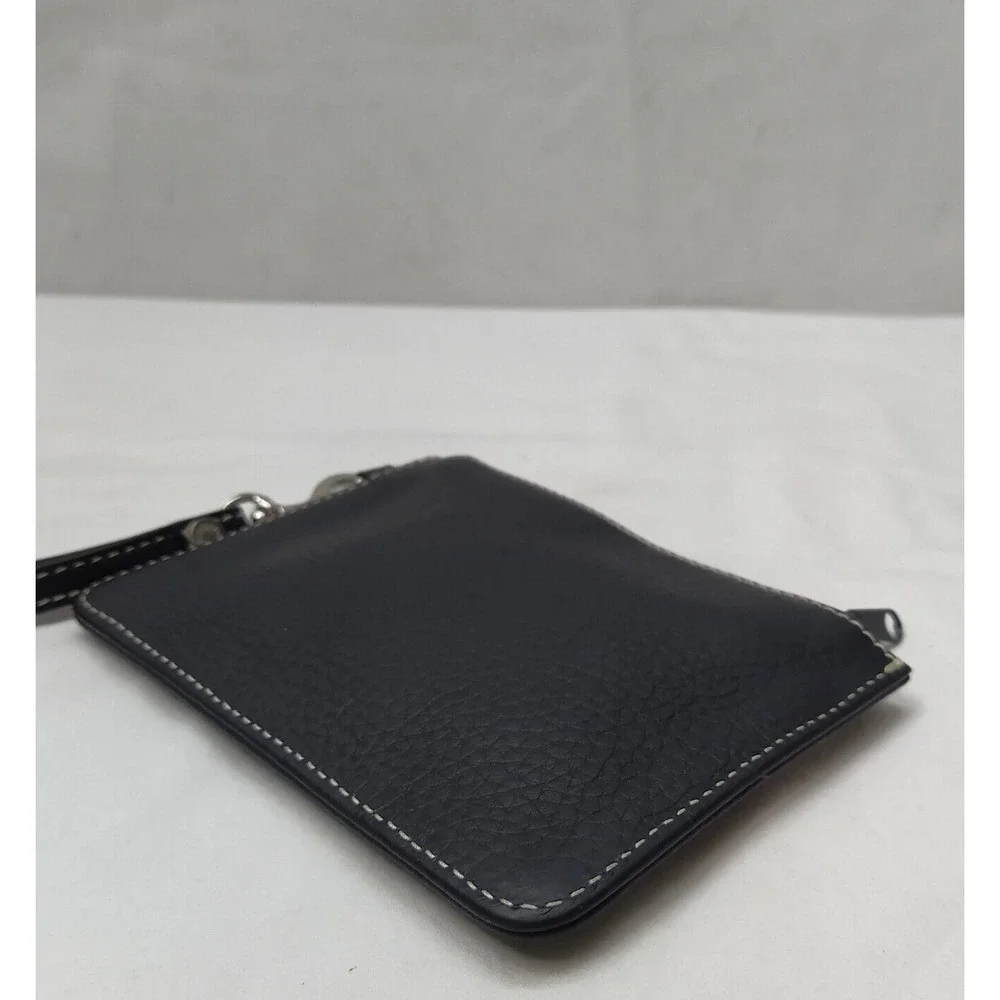 Dooney & Bourke Black Pebbled Zipper Closure Coin Wallet - Picture 8 of 11